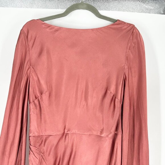 NWT Shona Joy La Lune Flared Sleeve Midi Dress in Terracotta - Picture 5 of 10